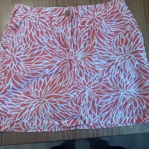 Lands End Skort Coral and White 8P